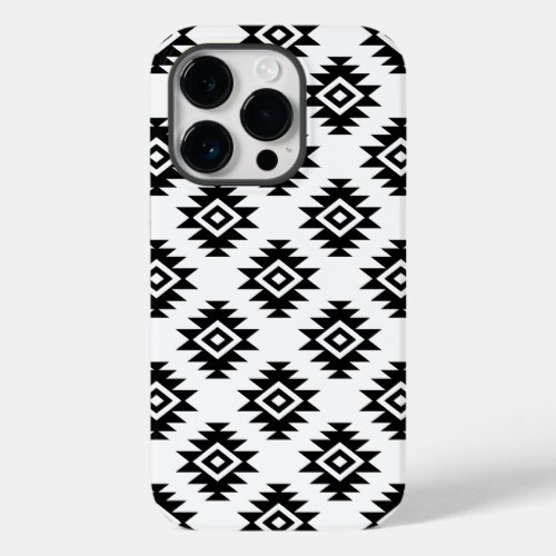 Aztec BW Symbol on White Pattern Case_Mate iPhone 14 Pro Case