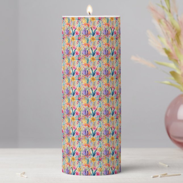 Aztec Cactus Pillar Candle (In Situ)