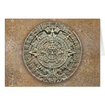 Aztec Calendar Card by ernestinegrin at Zazzle