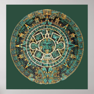 AZTEC Calendar In Colour Poster