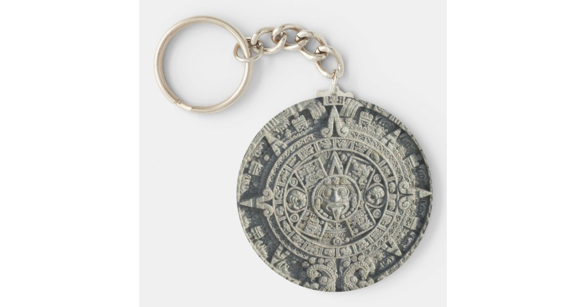 Aztec Calendar Keychain