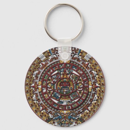 Aztec Calendar Keychain