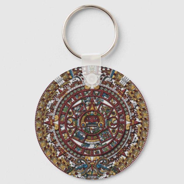 Aztec calendar store keychain