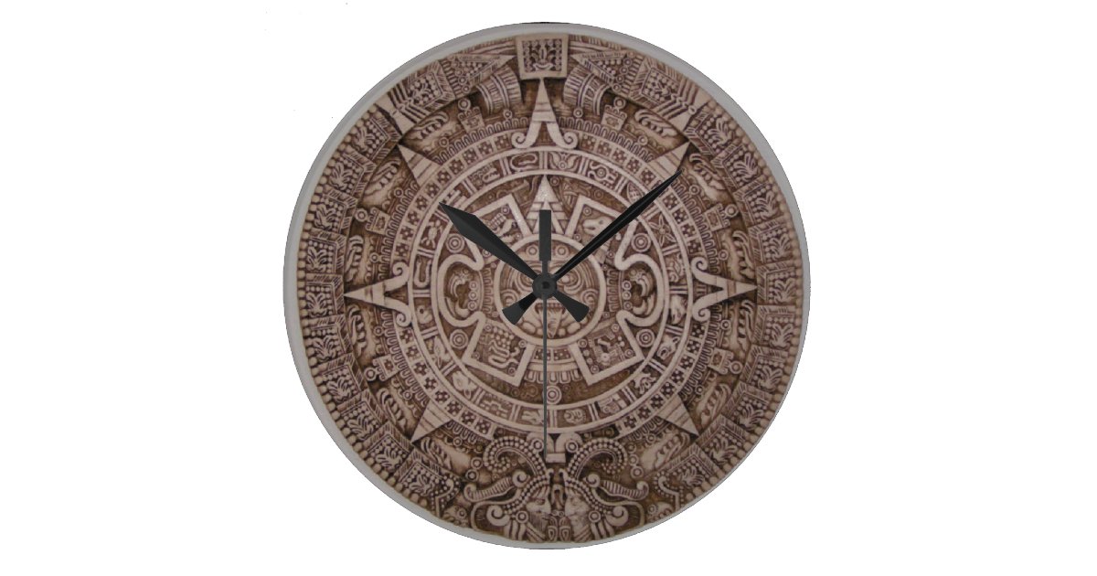 Aztec Calendar Large Wall Clock