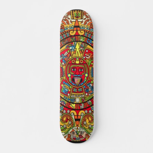Aztec calendar skateboard