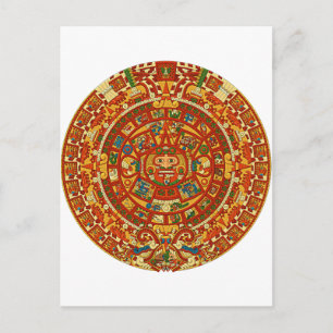 Aztec Calendar Stone or Sun Stone of Mexico. Postcard