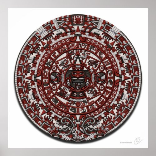 Aztec Calendar Stone Poster