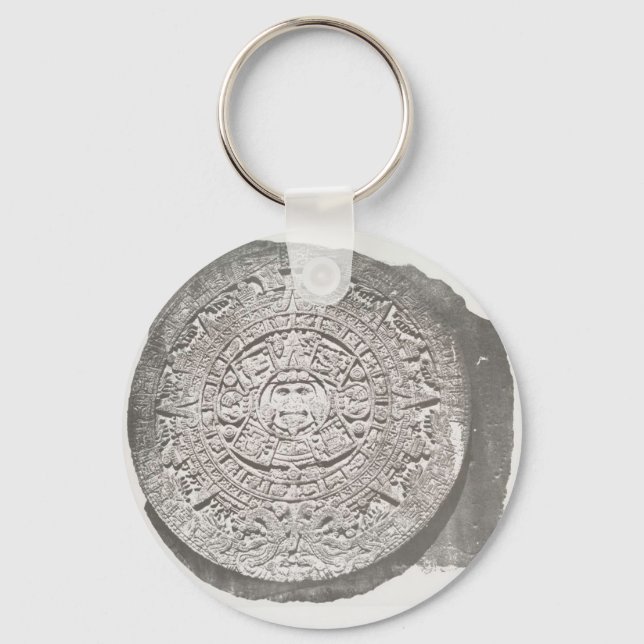 Aztec Calender 1862 Mayan Calendar adaption Keychain (Front)