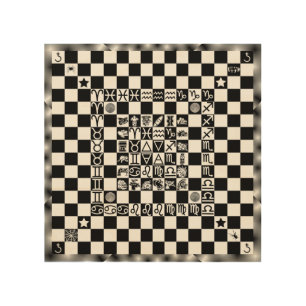 Aztec Chessboard Ritual Magick Tool Wood Wall Art