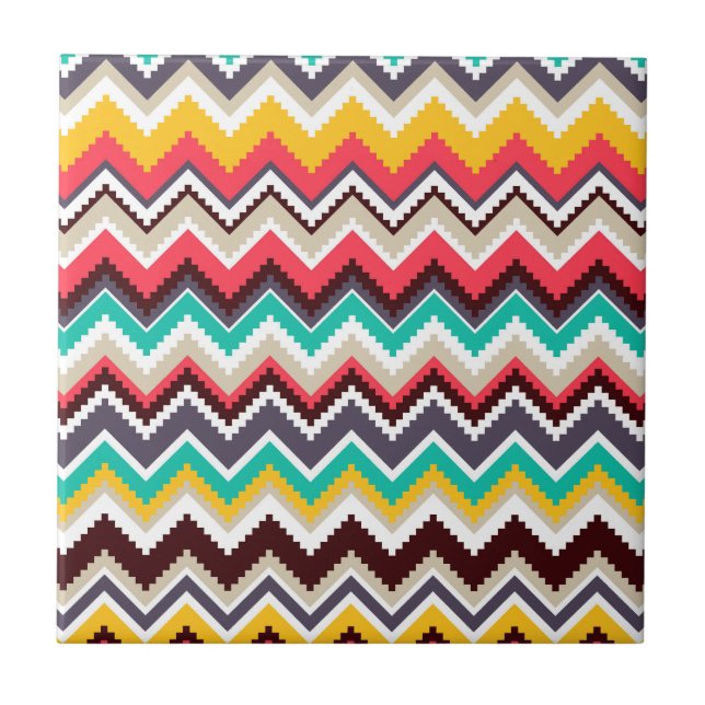 Aztec Chevron #3 @ VictoriaShaylee Ceramic Tile (Front)