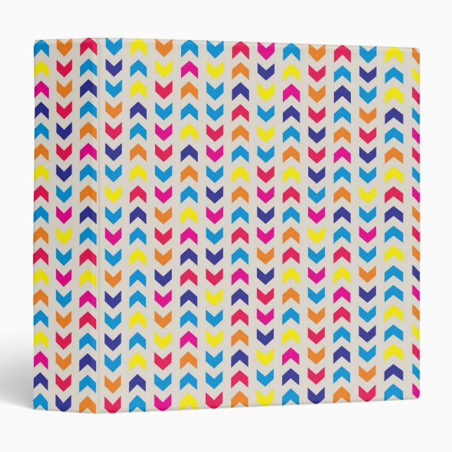 Aztec Chevron colorful 3 Ring Binder (Front/Spine)
