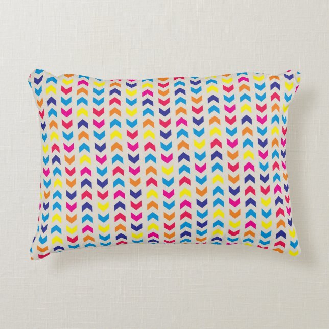 Aztec Chevron colorful Accent Pillow (Front)