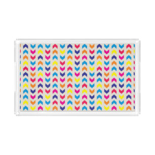 Aztec Chevron colorful Acrylic Tray