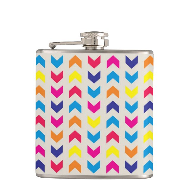Aztec Chevron colorful Flask (Front)