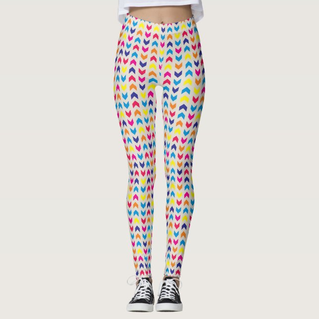Aztec Chevron colorful Leggings (Front)