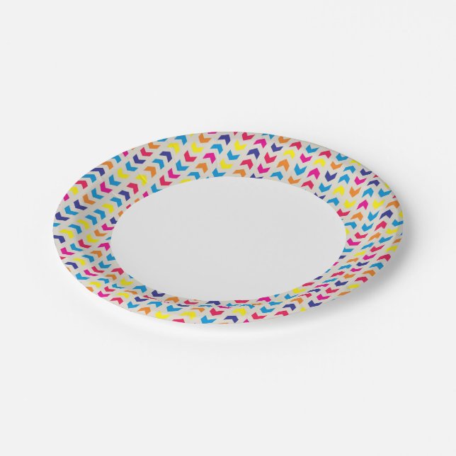 Aztec Chevron colorful Paper Plates (Angled)