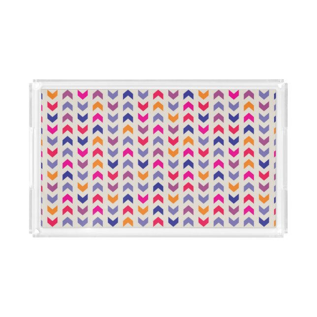Aztec Chevron colorful pattern Acrylic Tray (Front)