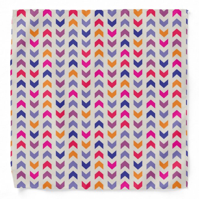 Aztec Chevron colorful pattern Bandana (Front)