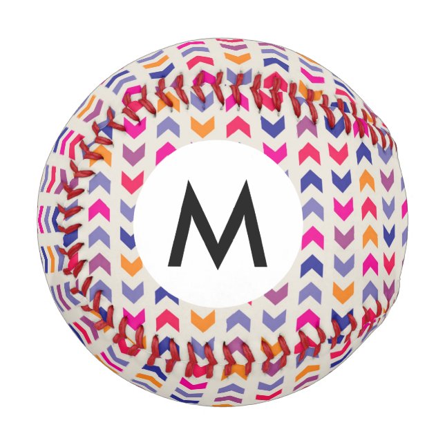 Aztec Chevron colorful pattern Baseball (Front Left)