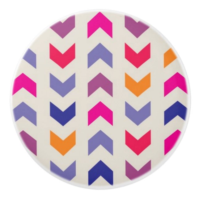Aztec Chevron colorful pattern Ceramic Knob (Front)