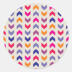 Aztec Chevron colorful pattern Classic Round Sticker