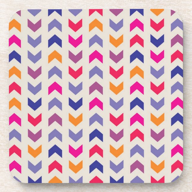 Aztec Chevron colorful pattern Coaster (Front)