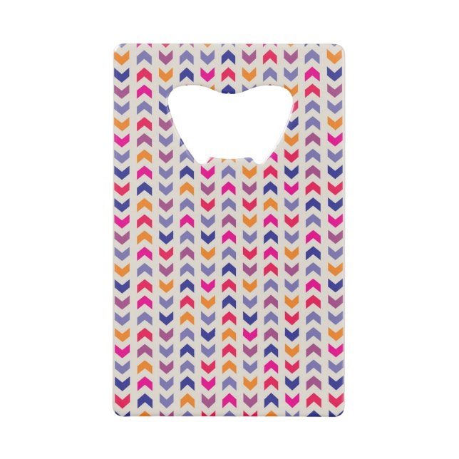 Aztec Chevron colorful pattern Credit Card Bottle Opener (Front)