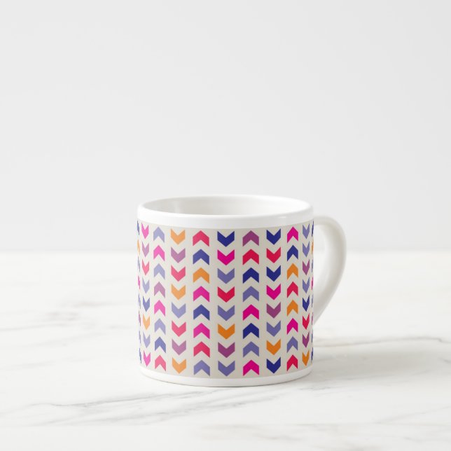 Aztec Chevron colorful pattern Espresso Cup (Front Right)