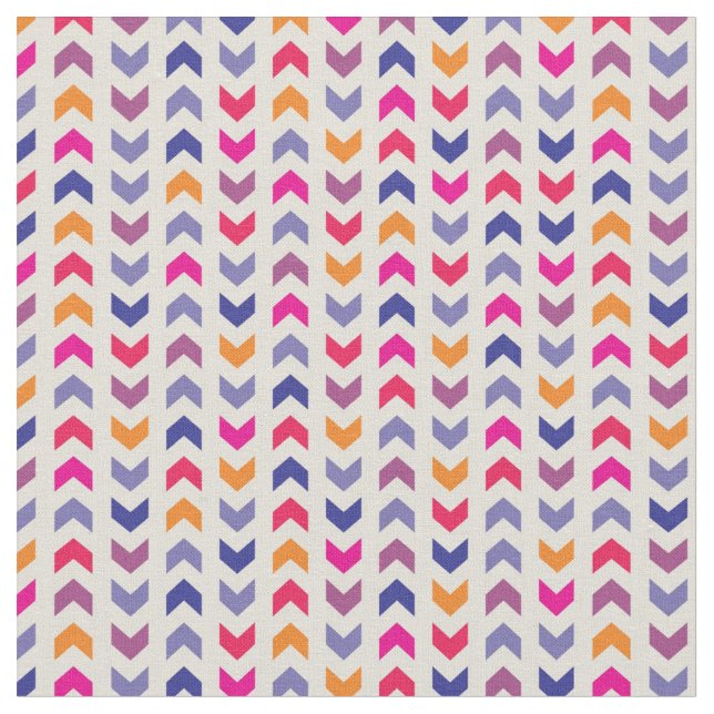 Aztec Chevron colorful pattern Fabric (Close Up)