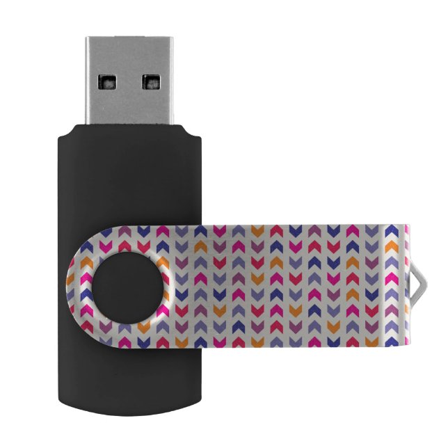 Aztec Chevron colorful pattern Flash Drive (Opened)