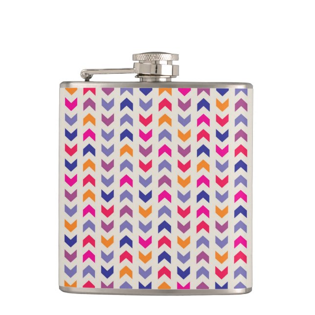 Aztec Chevron colorful pattern Flask (Front)