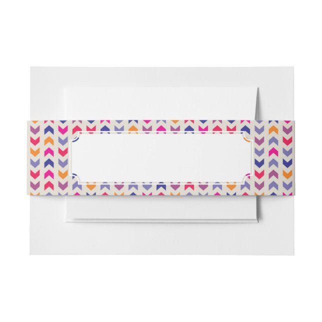 Aztec Chevron colorful pattern Invitation Belly Band (Front Example)