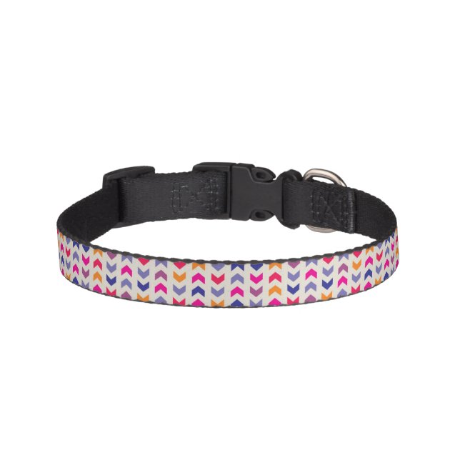 Aztec Chevron colorful pattern Pet Collar (Front)