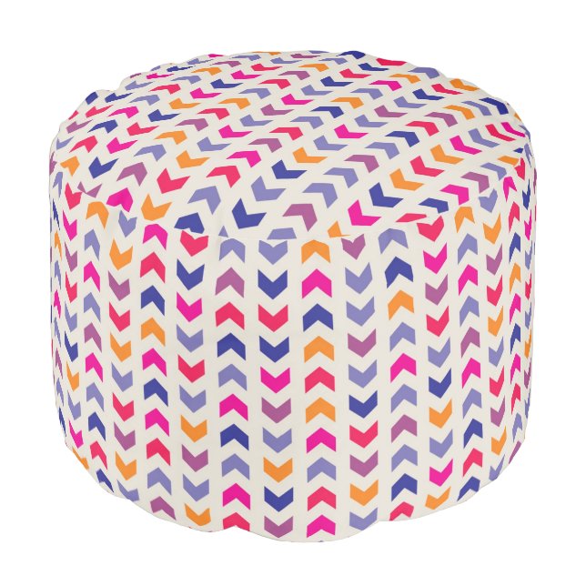 Aztec Chevron colorful pattern Pouf (Angled Front)