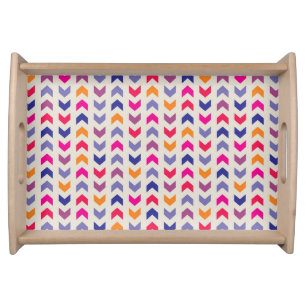 Aztec Chevron colorful pattern Serving Tray