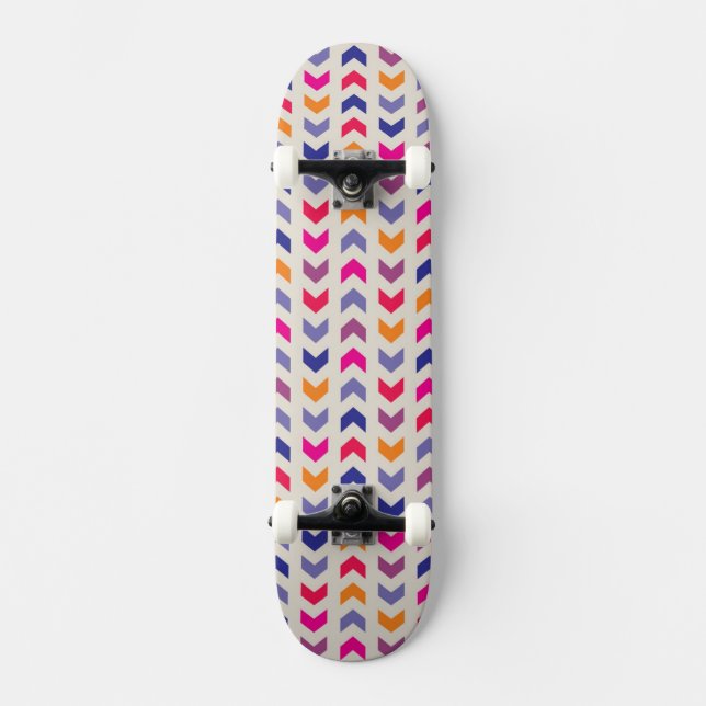 Aztec Chevron colorful pattern Skateboard Deck (Front)