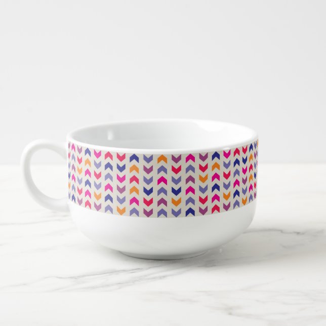 Aztec Chevron colorful pattern Soup Mug (Right)
