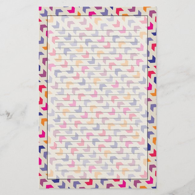 Aztec Chevron colorful pattern Stationery (Front)