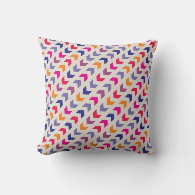 Aztec Chevron colorful pattern Throw Pillow (Front)