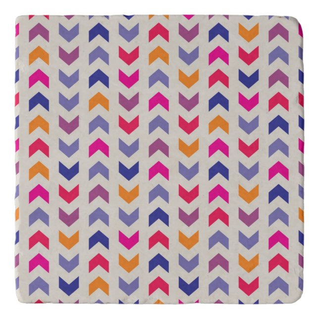 Aztec Chevron colorful pattern Trivet (Front)