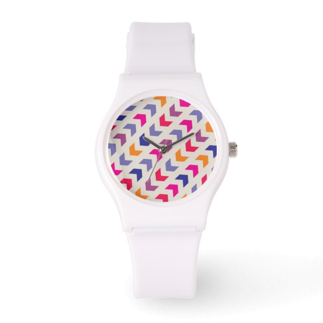 Aztec Chevron colorful pattern Watch (Front)