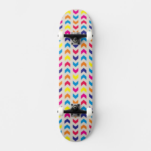 Aztec Chevron colorful Skateboard (Front)