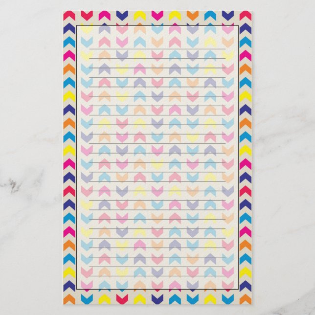 Aztec Chevron colorful Stationery (Front)