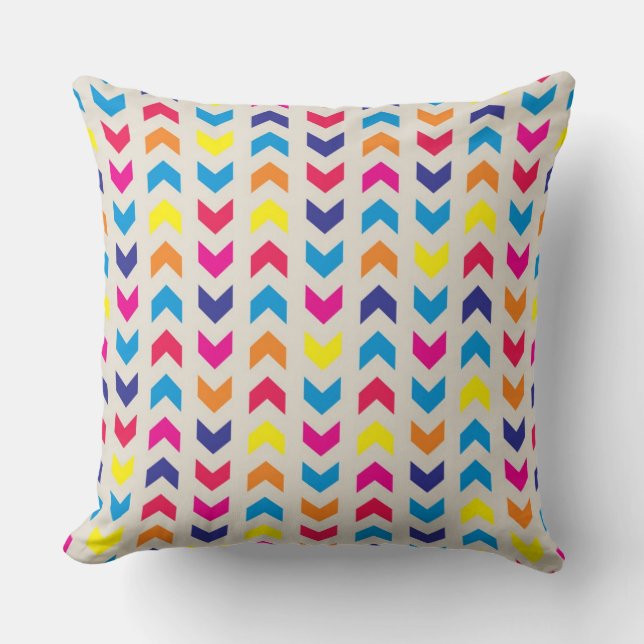 Aztec Chevron colorful Throw Pillow (Front)