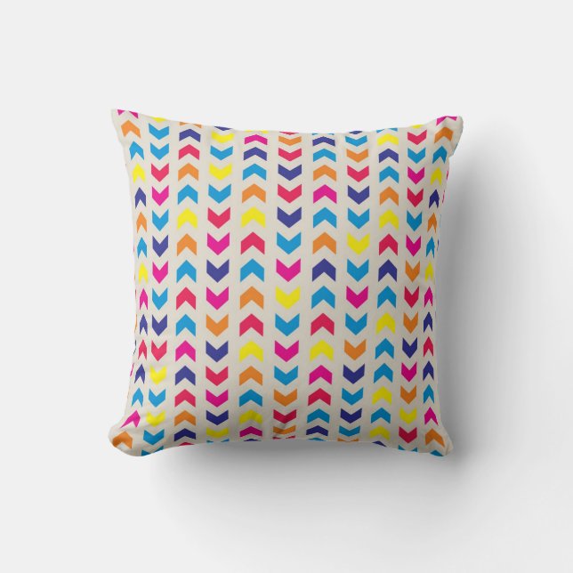 Aztec Chevron colorful Throw Pillow (Front)