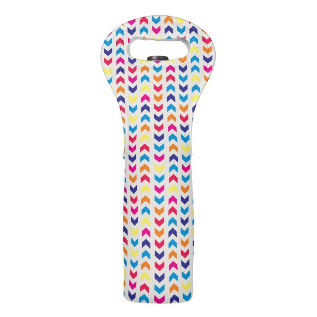 Aztec Chevron colorful Wine Bag (Front)