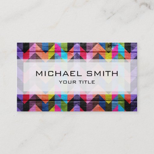Customizable Aztec chevron zigzag pattern #2 business card template