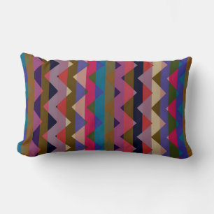 Aztec Chevron Zigzag Stripe Pattern 10 Lumbar Pillow