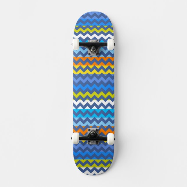 Aztec Chevron Zigzag Stripe Pattern 3 Skateboard Deck (Front)