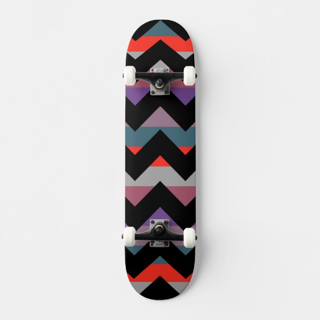 Aztec Chevron Zigzag Stripe Pattern 4 Skateboard Deck (Front)